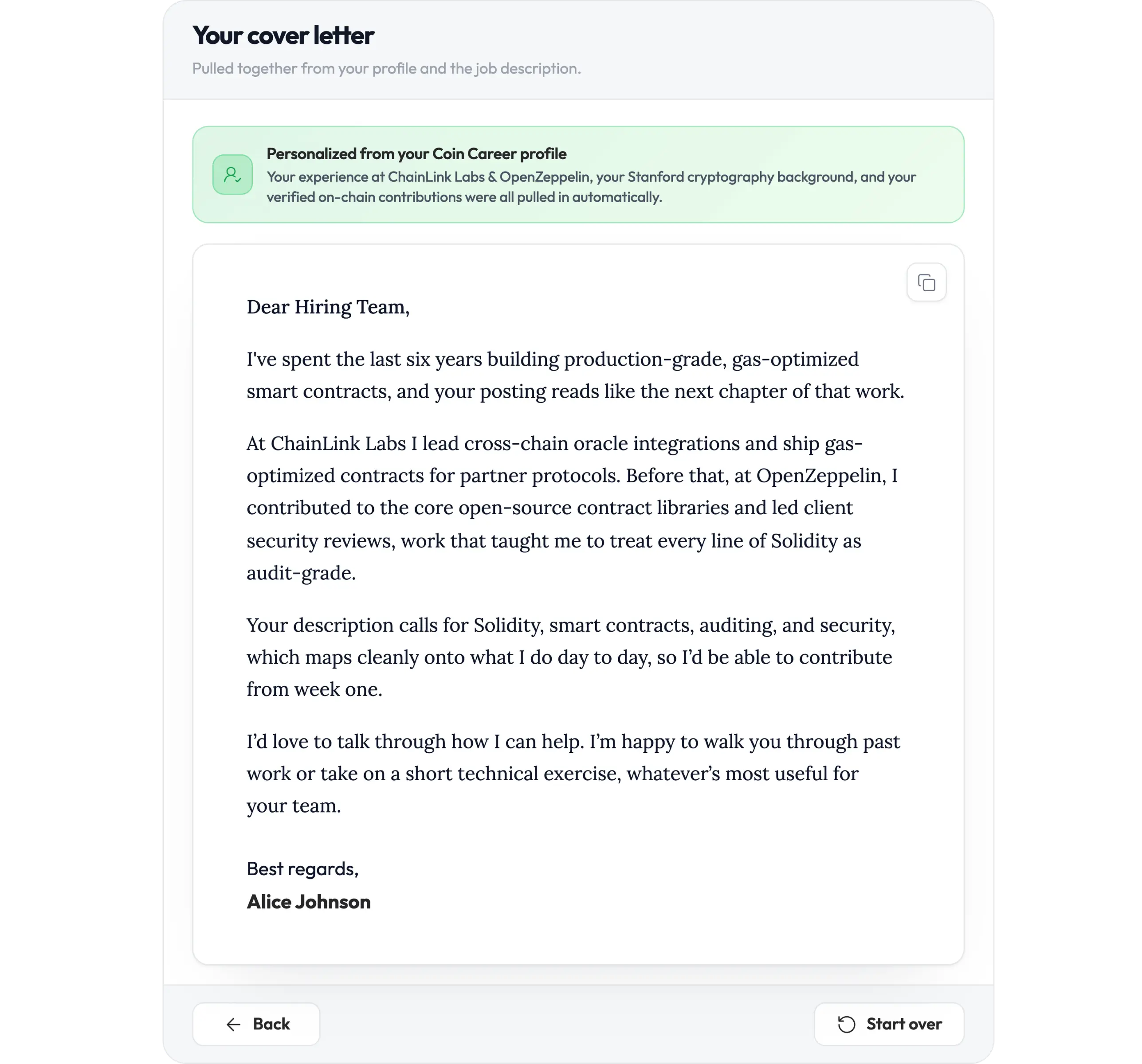 Cover Letter Generator preview