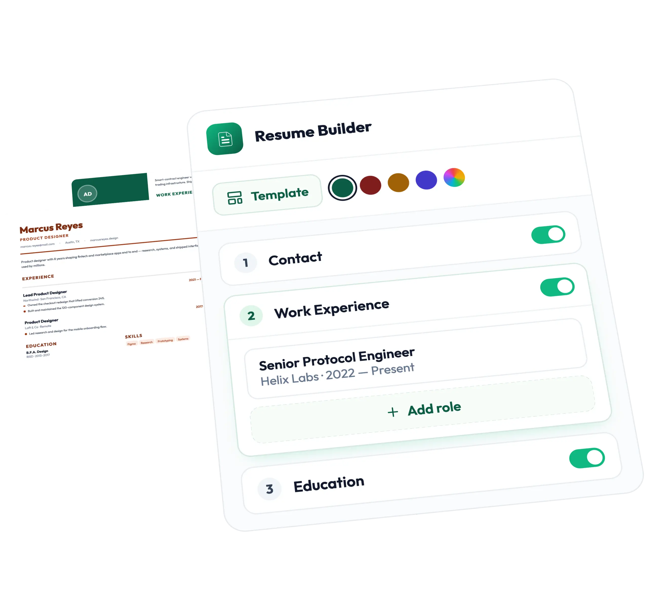 Resume Builder preview